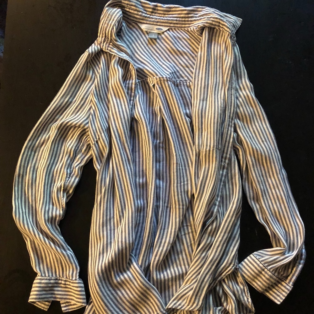 Long Sleeve Striped Button Up